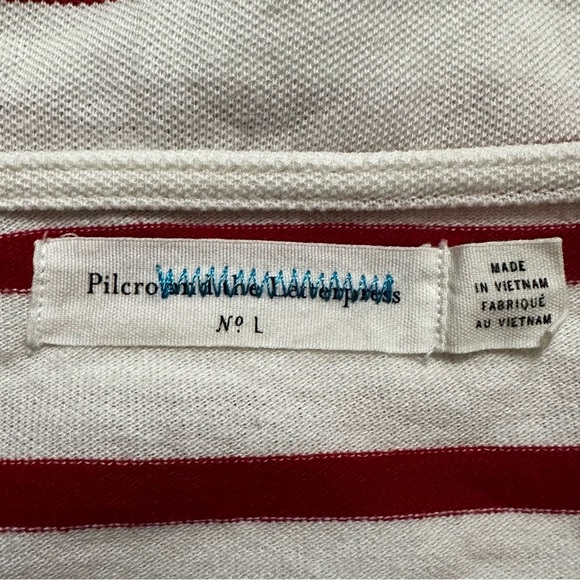 Anthropologie Pilcro and the Letterpress Red White Striped Top, Sz Large - Picture 11 of 13